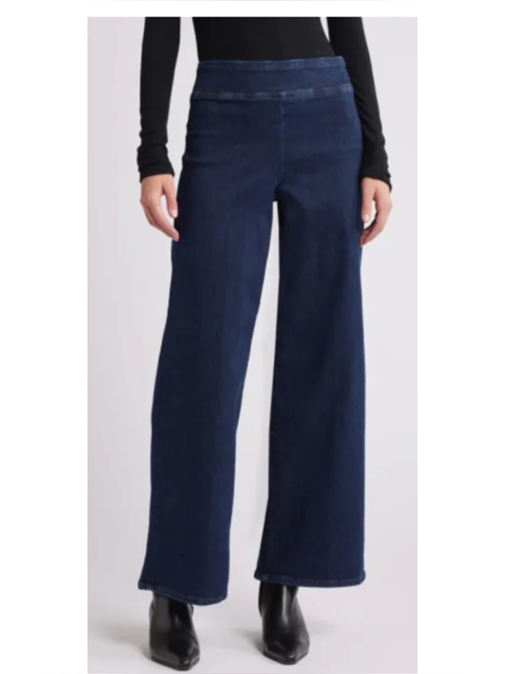 Frame Denim Organic Cotton Jet Set Palazzo Pull-On Jeans in Keller